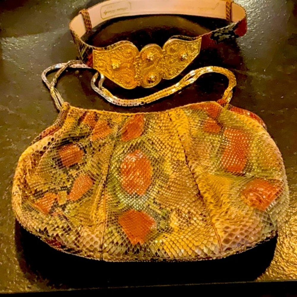 One more vintage Judith Leiber bag and BELT snakeskin